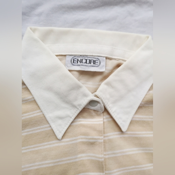Vintage peach striped polo shirt - Picture 4 of 4